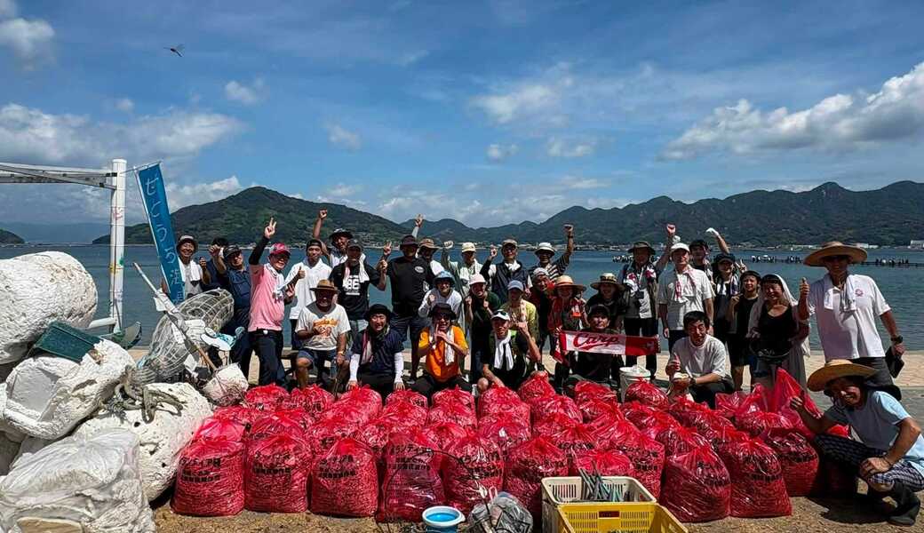 江田島の長瀬海岸で 佐木勇志さんたちとゴミ拾い♪ レポート