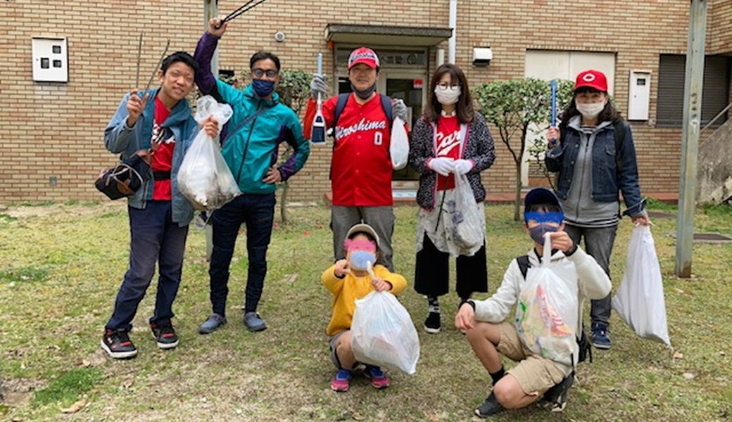 『御幸橋～中島町界隈・ゴミ拾い♪』 レポート