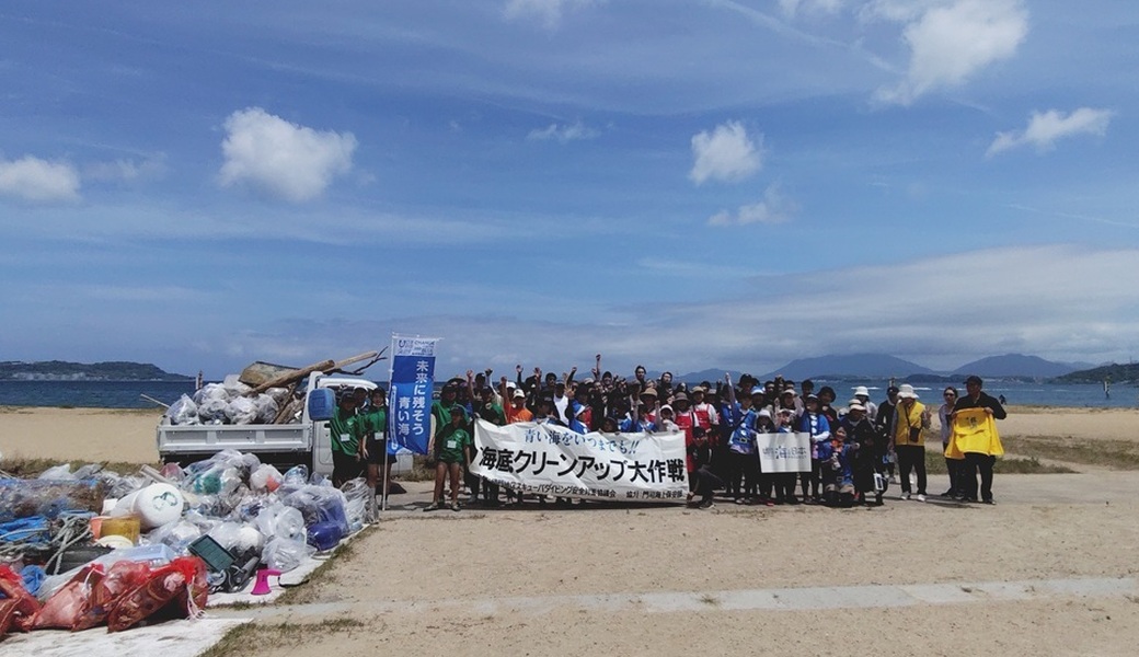 ひこっとらんどマリンビーチ　海岸・水中そうじ　しものせき美化美化（ぴかぴか）大作戦×BLUE SANTA 2025 レポート