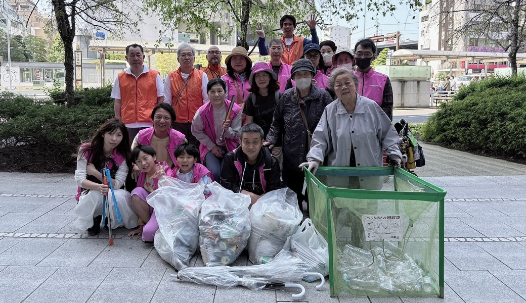 中目黒村美化委員会による目黒川（山手通り・東京音大・東京共済病院・なかめ公園橋）／目黒銀座・西銀座・GT方面定期清掃 レポート
