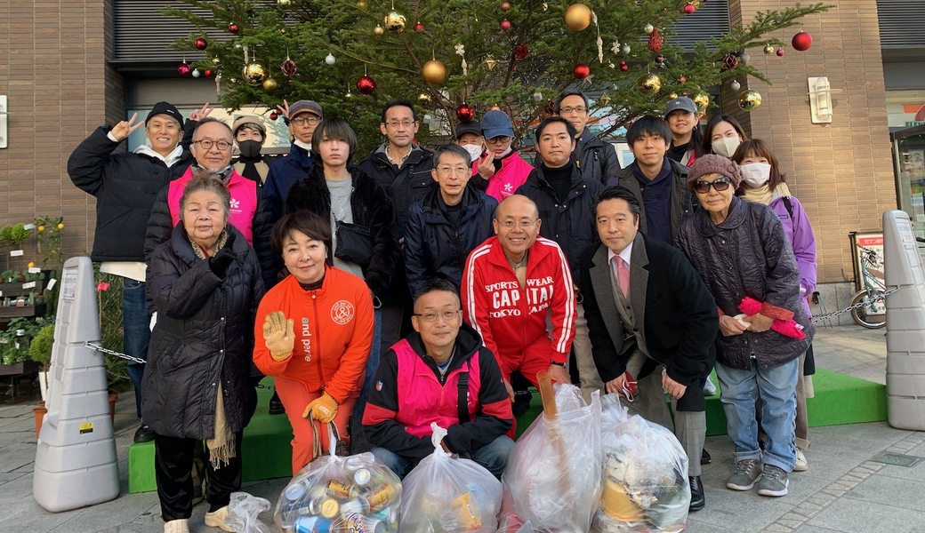 中目黒美化委員会による目黒川上流方面／船入場方面／中目黒GT・目黒銀座商店街方面清掃 レポート