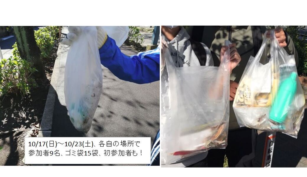 10/17(日)～10/23(土) 毎月第三土曜日で終わる一週間 各自の場所で レポート