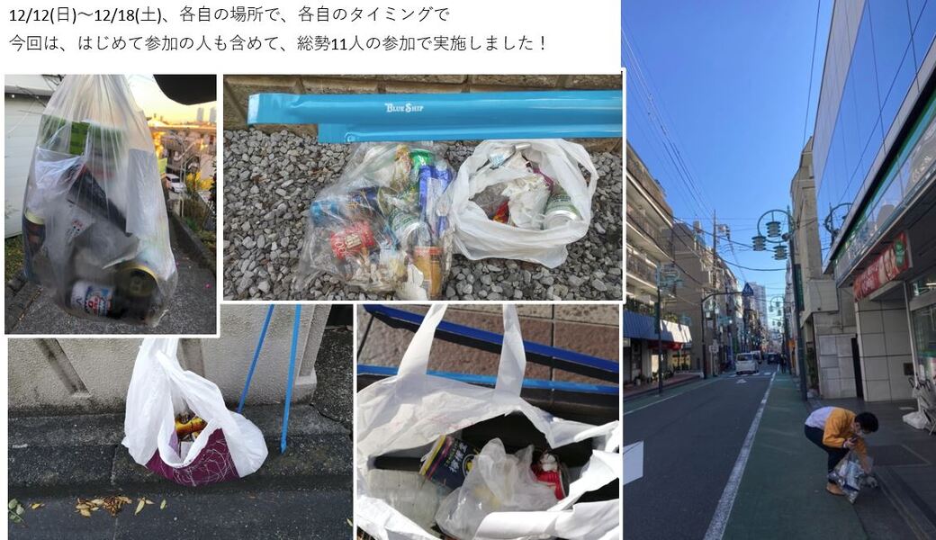 12/12(日)～12/18(土) 毎月第三土曜日で終わる一週間 各自の場所で レポート