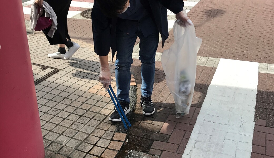 チーム和カフェTsumugi　月島駅前清掃 レポート