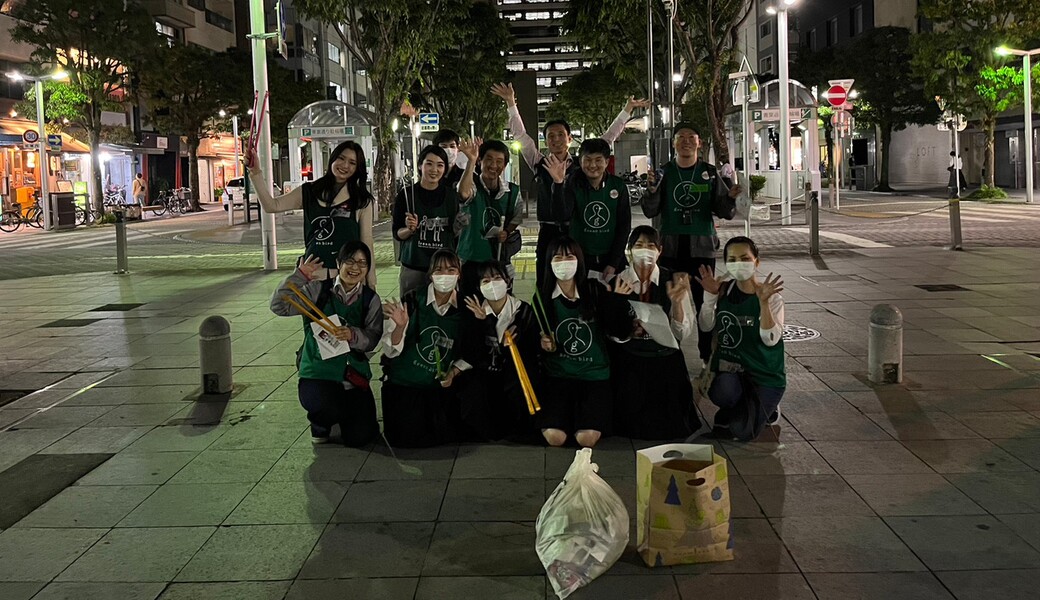 グリーンバード静岡 夜の街中おそうじ レポート