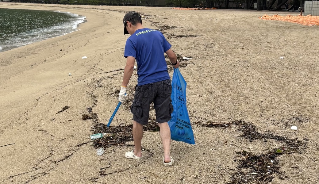 大浜海岸でゴミ拾い レポート